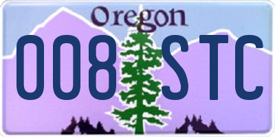 OR license plate 008STC