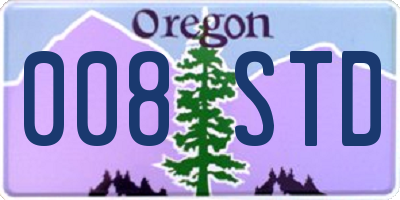 OR license plate 008STD