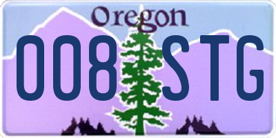OR license plate 008STG
