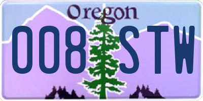 OR license plate 008STW