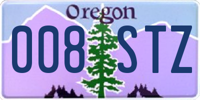 OR license plate 008STZ