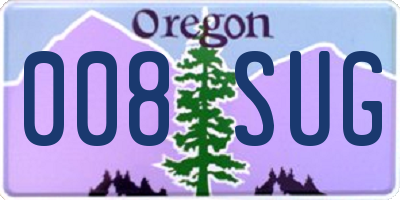 OR license plate 008SUG