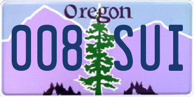OR license plate 008SUI