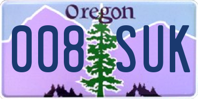 OR license plate 008SUK