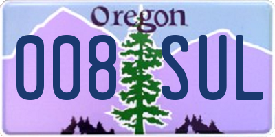 OR license plate 008SUL