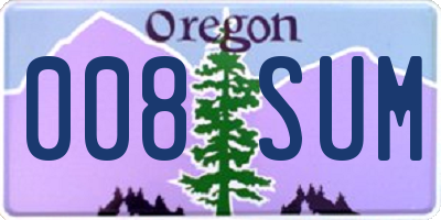 OR license plate 008SUM