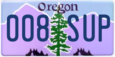 OR license plate 008SUP