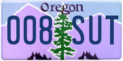 OR license plate 008SUT