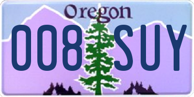 OR license plate 008SUY