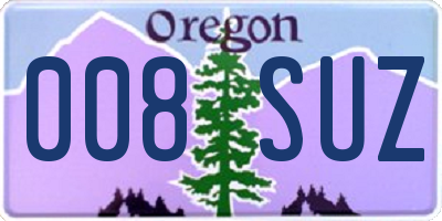 OR license plate 008SUZ