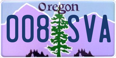 OR license plate 008SVA