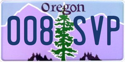 OR license plate 008SVP
