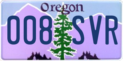 OR license plate 008SVR