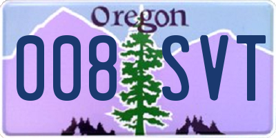 OR license plate 008SVT