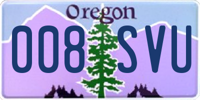 OR license plate 008SVU