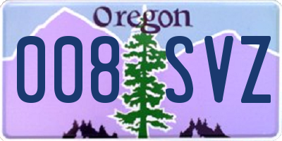 OR license plate 008SVZ
