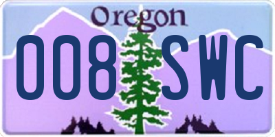 OR license plate 008SWC
