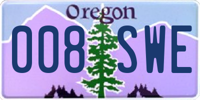 OR license plate 008SWE