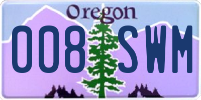 OR license plate 008SWM