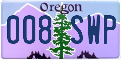 OR license plate 008SWP