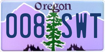 OR license plate 008SWT