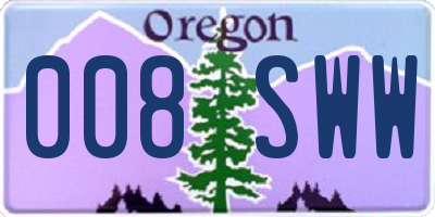 OR license plate 008SWW