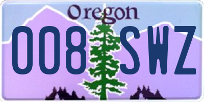 OR license plate 008SWZ