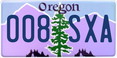 OR license plate 008SXA