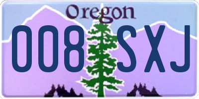 OR license plate 008SXJ