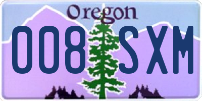 OR license plate 008SXM