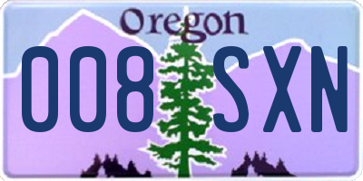 OR license plate 008SXN