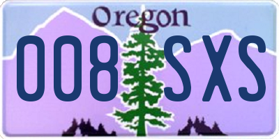 OR license plate 008SXS
