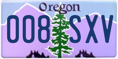 OR license plate 008SXV