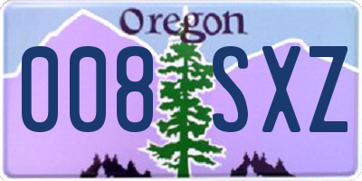 OR license plate 008SXZ