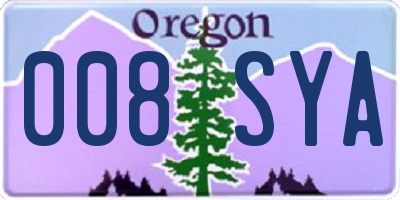 OR license plate 008SYA