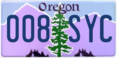 OR license plate 008SYC
