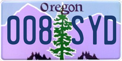 OR license plate 008SYD