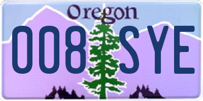OR license plate 008SYE
