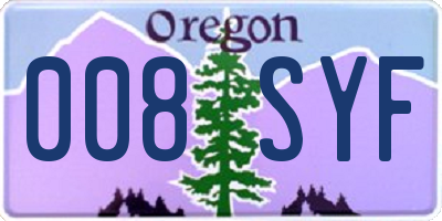 OR license plate 008SYF