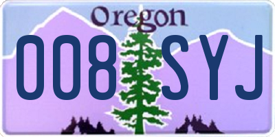OR license plate 008SYJ
