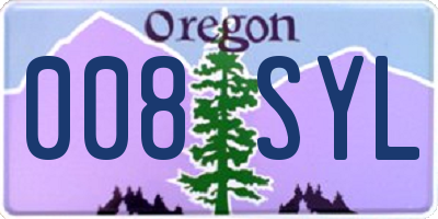 OR license plate 008SYL
