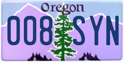 OR license plate 008SYN