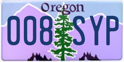 OR license plate 008SYP