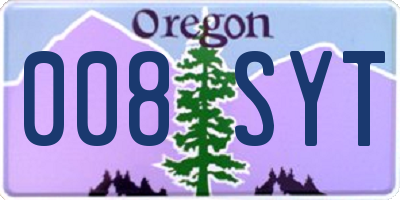 OR license plate 008SYT