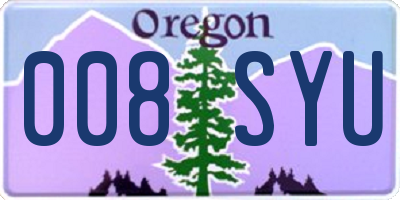 OR license plate 008SYU