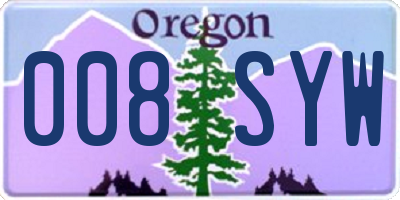 OR license plate 008SYW