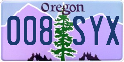 OR license plate 008SYX