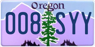 OR license plate 008SYY