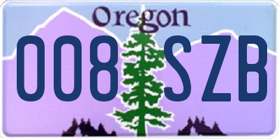 OR license plate 008SZB