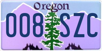 OR license plate 008SZC